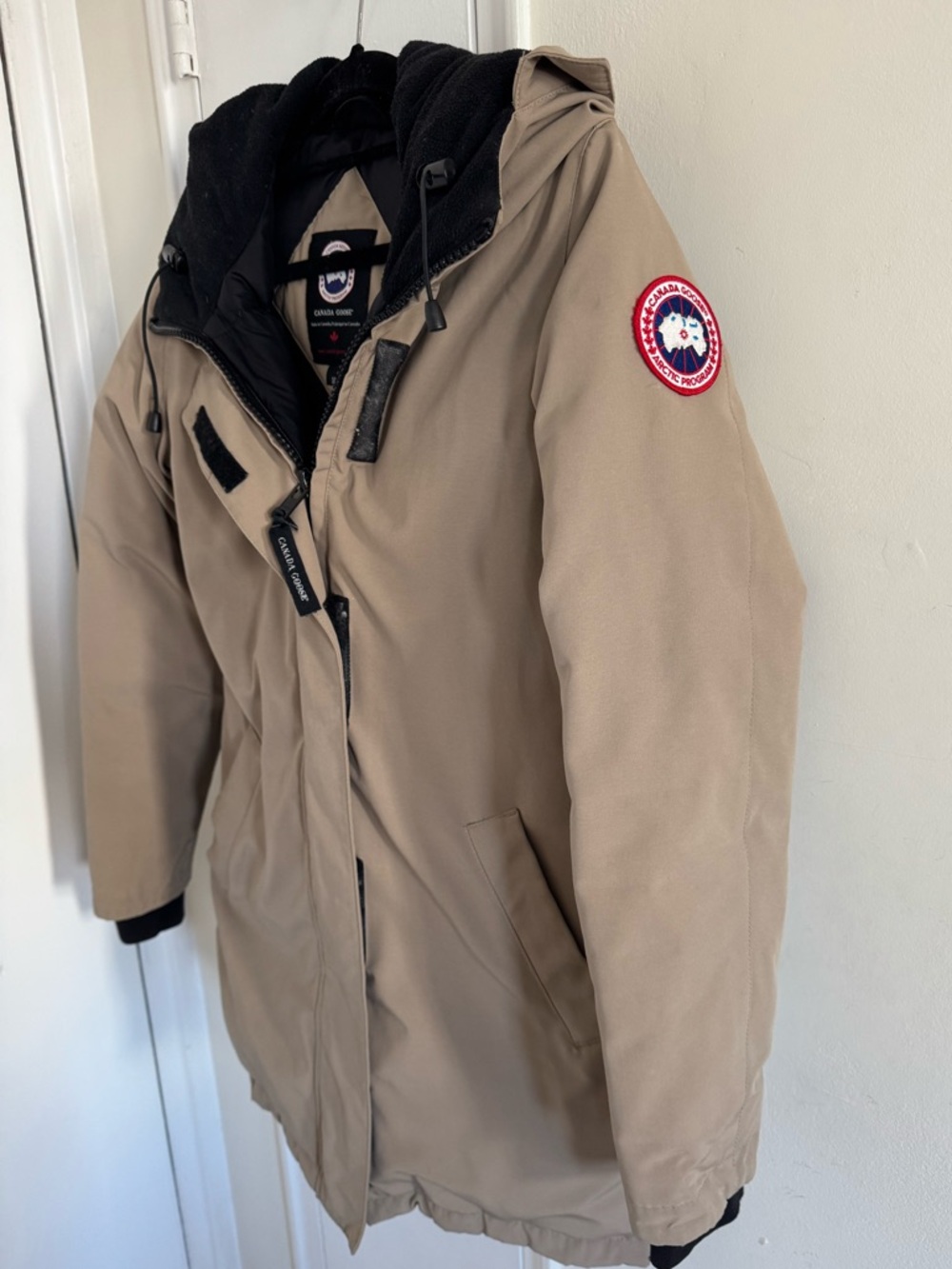 Canada Goose Beige Hooded Puffer Parka